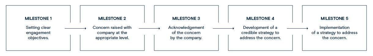 Infographic illustrating how PSP Investments engages with public companies to promote consideration of ESG factors